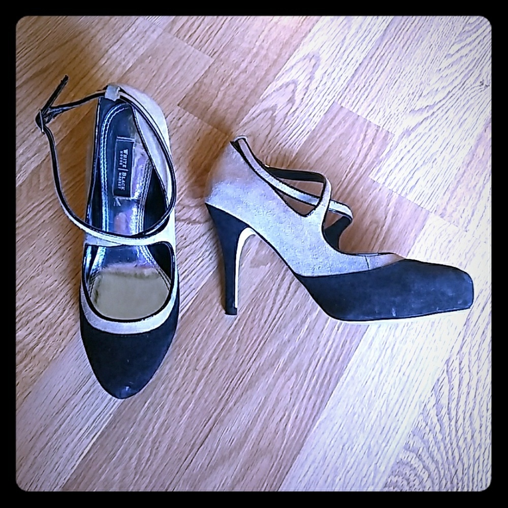 WHBM Leather Mary Jane Heels